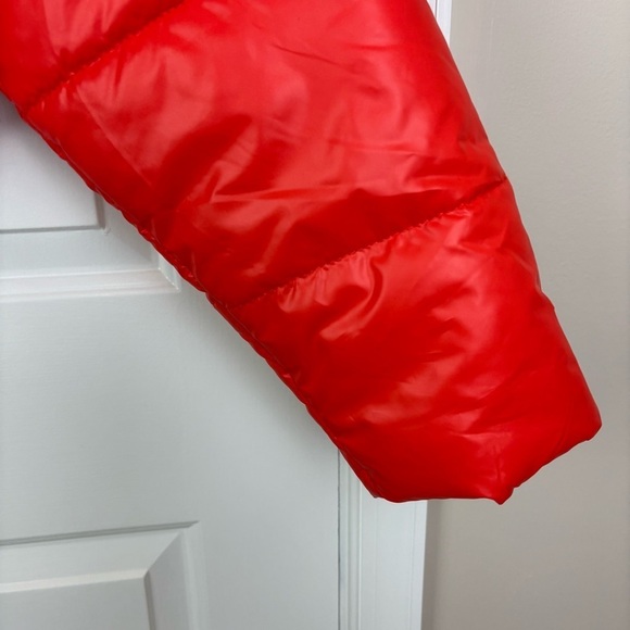 Naked Wardrobe Cropped Puffer Orange Jacket Size Medium - Picture 6 of 11